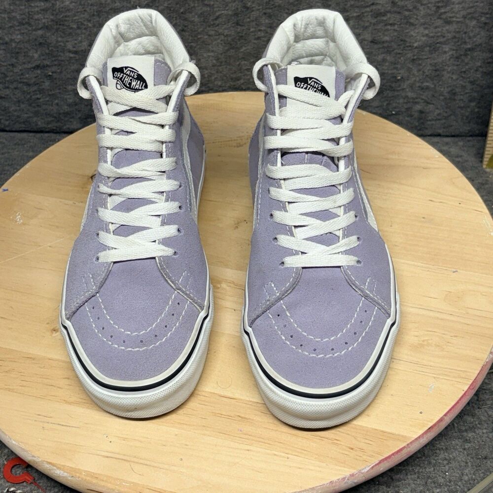 Vans Sk8-Hi Shoes Womens Size 7 Purple Lavender White High Top Skate Sneakers - Picture 2 of 10